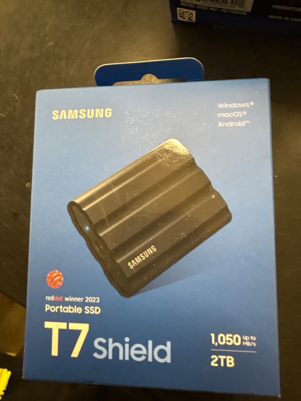 Photo 1 of Samsung T7 Shield Portable SSD 2TB, USB 3.2 Gen 2, Up to 1,050 MB/s
Rugged, IP65 Water Resistant, External Solid State Drive for Photographers, Content Creators and Gaming (MU-PE2T0S/AM), Black