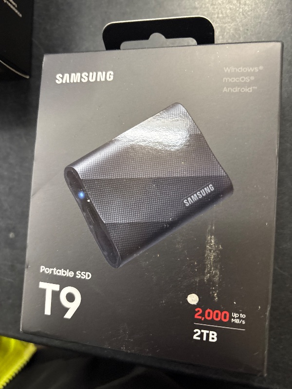 Photo 1 of Samsung T9 Portable SSD 2TB, USB 3.2 Gen 2x2 External SSD, Up to 2,000 MB/s
External Solid State Drive for Gaming, Students and Professionals, MU-PG2T0B/AM, Black