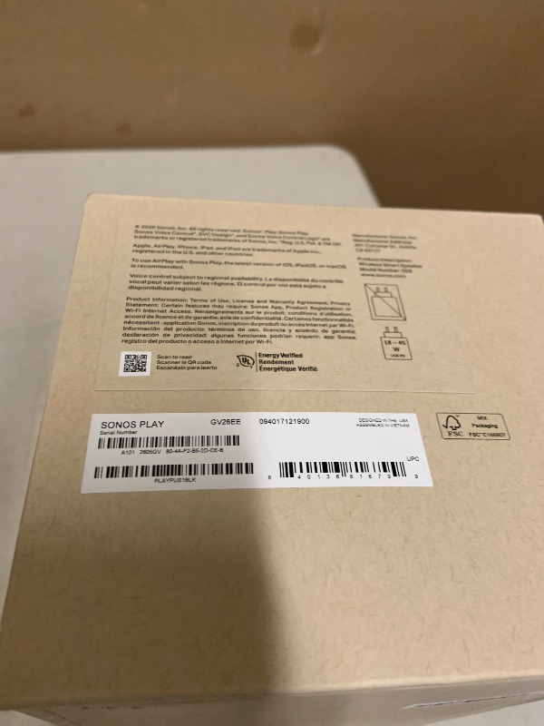 View 2 of Sonos Play Portable WiFi and Bluetooth Speaker - Black