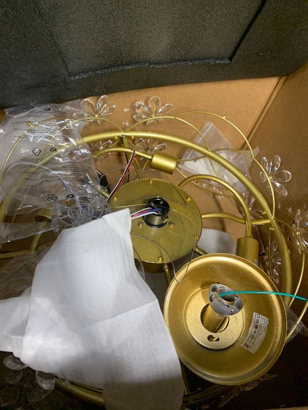 View 4 of ***STOCK PHOTO FOR REFERENCE ONLY***Depuley Bedroom Ceiling Fan with Lights: 20" Gold Chandelier Small Fan with Remote Control - Modern Crystal Fandelier for Girl's Bedroom Living Room Nursery (E26 Bulbs Not Included)