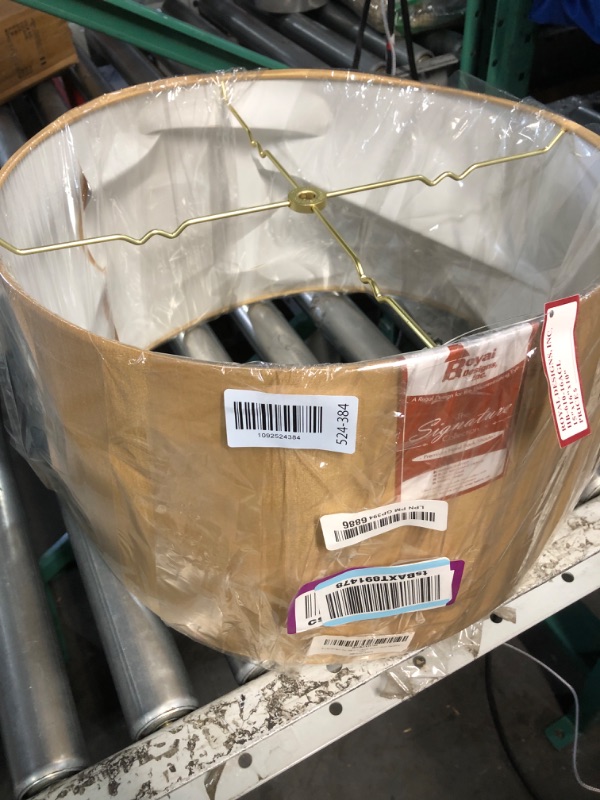 View 2 of **bent a bit**Royal Designs, Inc. HB-610-16AGL Shallow Drum Hardback Lamp Shade, 15 x 16 x 10, Antique Gold