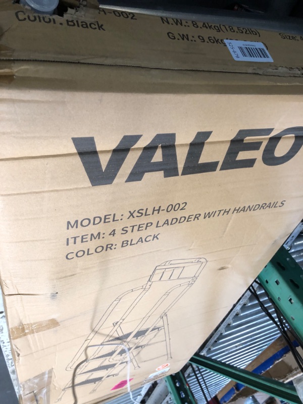 View 3 of ***FACTORY SEALED***Valeo 4-Step Ladder with Handrails - Black, 500 Lbs Capacity