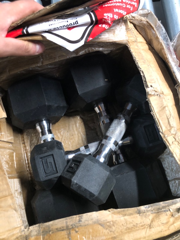 View 4 of  NO RACK

CAP 150lb Rubber Hex Dumbbell Set with Black Rack