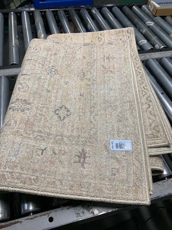 View 2 of ***STOCK PHOTO FOR REFERENCE ONLY ***Zeeinx 2x3 Washable Rug Beige Vintage Floral