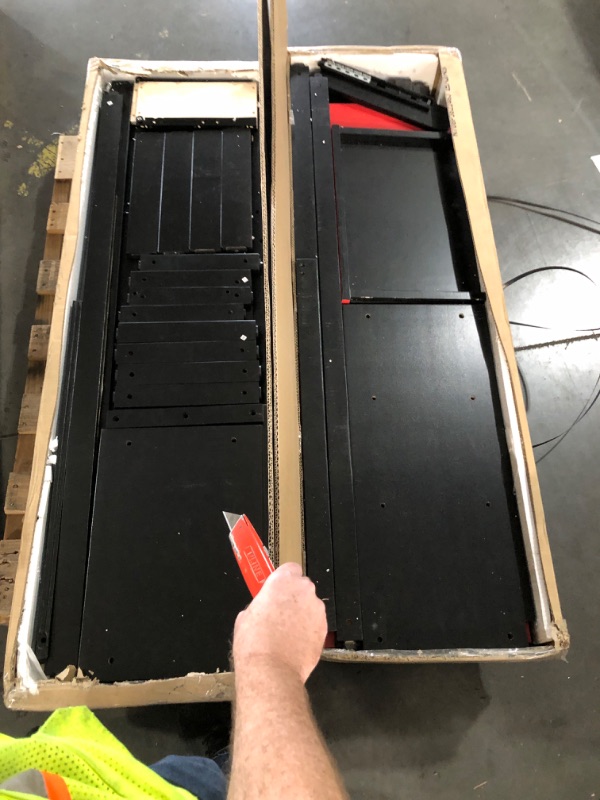 View 2 of ***PARTIAL SET - PRICE ADJUSTED*** Merax Full Size Loft Bed with Desk & RGB Lights, Wooden Pro-Gamer Bed with Power Outlet, Large Bookshelf, Pegboard, Keyboard Tray & Storage Drawer