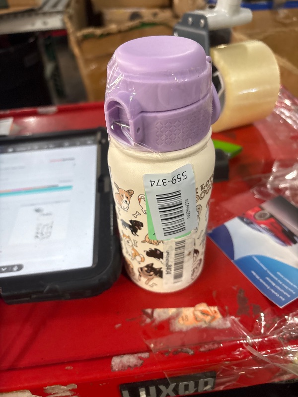View 3 of ***DAMAGED LID *** GOPPUS 12oz Kids Insulated Water Bottle
