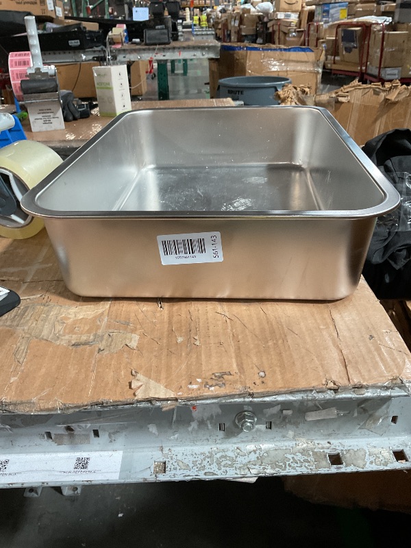 View 2 of ** inside is a little dirty**
ikitchen Stainless Steel Cat Litter Box, 19.5" L x 13.5" W