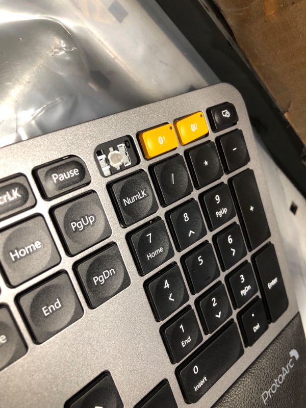 View 3 of ***DAMAGED - SEE NOTES/PICTURES*** ProtoArc EKM01 Plus Wireless Ergonomic Keyboard Mouse Combo - Gray Black
