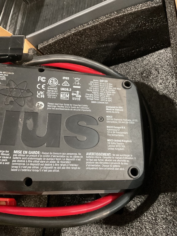 View 6 of ***MINOR DAMAGE***
NOCO Boost GB150: 3000A UltraSafe Jump Starter – 12V Lithium Battery Booster Pack, Portable Jump Box, Power Bank & Jumper Cables - for 9.0L Gas and 7.0L Diesel Engines