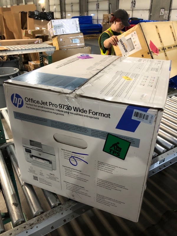 View 2 of *NO POWER CORD* HP OfficeJet Pro 9730 Wide-Format Wireless All-in-One Color Inkjet Printer, Print, scan, Copy, fax, up to 11x17 ADF, Duplex Print/scan, Best-for-Office, 3 Month Trial of Instant Ink Included(C2WH0A)