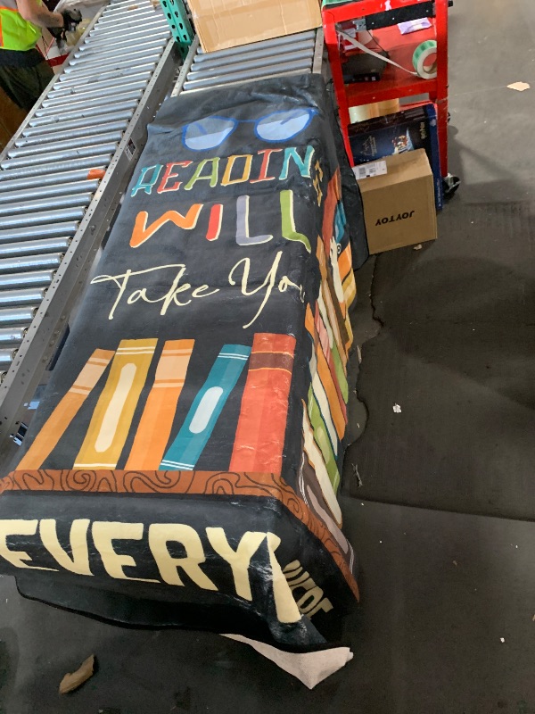 View 2 of ***STOCK PHOTO FOR REFERENCE ONLY***Reading Theme Kids Rug 3x5 ft for Study Room, Library Room, “Reading Takes You Everywhere” Space Galaxy Colorful Educational Carpet for Bedroom, Playroom & Classroom