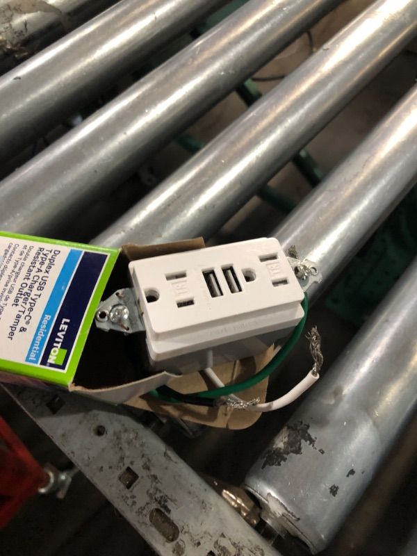 View 3 of ***STOCK PHOTO FOR REFERENCE ONLY***Leviton Type A & Type-C USB In-Wall Charger with 15A Tamper-Resistant Outlet, USB Charger for Smartphones and Tablets, Not for Laptops, T5633-W, White