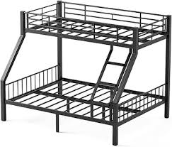 Photo 1 of Twin XL Over Queen Bunk Bed, Heavy Duty 600lbs Bed Frame, Safety Guardrails