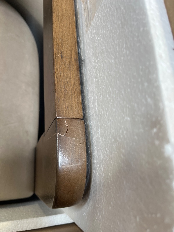 View 3 of Meridian Furniture Sacha Velvet Counter Stool, Taupe (CRACK ON HANDLE AS SHOWN IN PHOTOS)