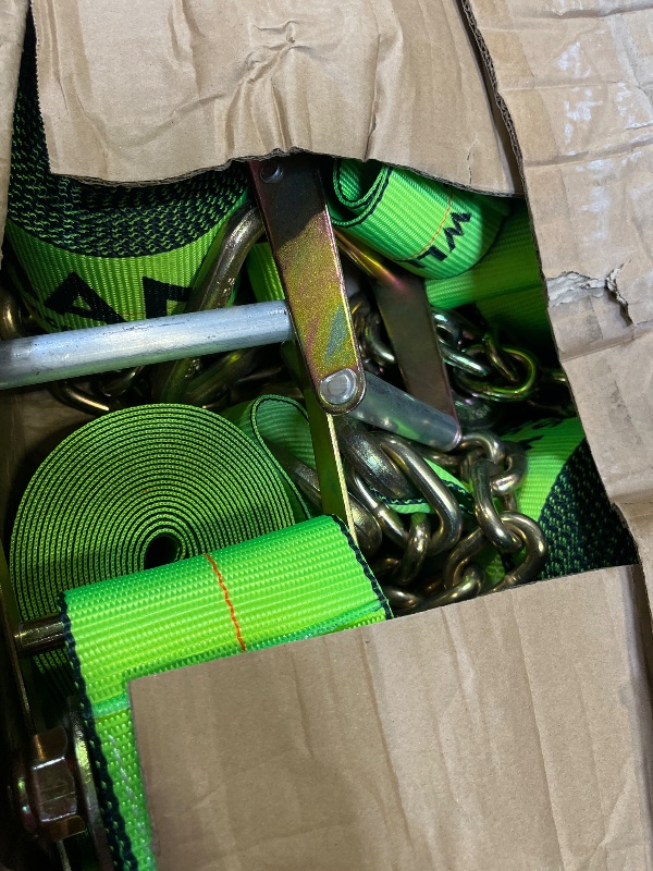 View 3 of Mimanchi 4" x 40' Ratchet Straps with Chain Extension (4 Pack)