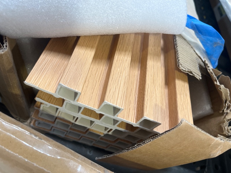 View 2 of Art3d 96 x 6 in WPC Slat Wall Paneling for Interior Decor, 8-Pack, Oak