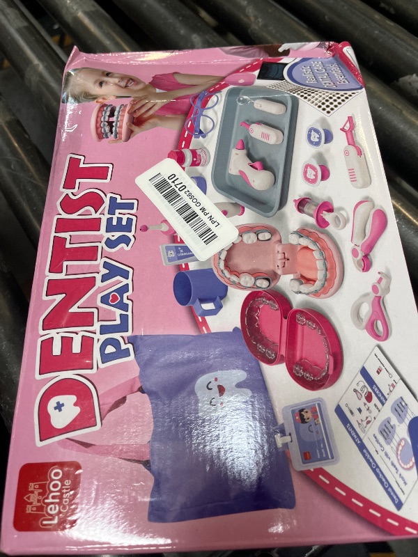 View 2 of Lehoo Castle Doctor Kit for Toddlers 3-5, Kids Dentist Play Set, (Pink)