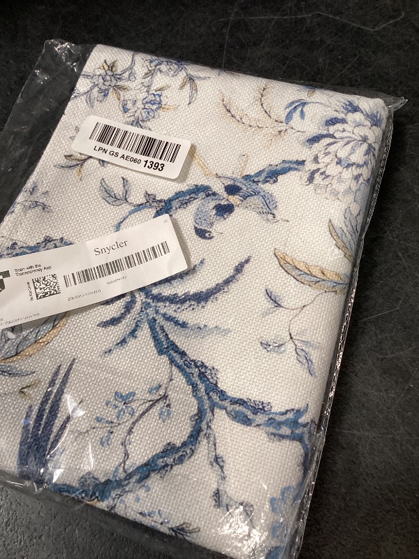 Photo 1 of Snycler Chinoiserie Table Runner 13" x 72" White Blue