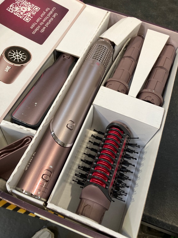 Photo 1 of Shark FlexFusion Ceramic Air Styler, Straightener+Curler, Blush, HD641S
