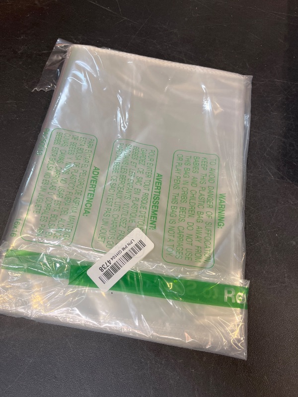 View 2 of Aubeco Clear Cellophane Bags with Twist Ties, Flat Bottom