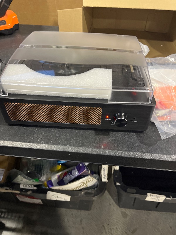 View 4 of Cotsoco Record Player with Bluetooth, 2 Speakers, 3-Speed Turntable