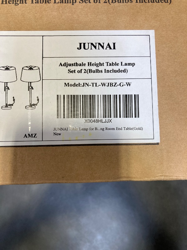 Photo 1 of JUNNAI 2 Pack 22"-30" Adjustable Height Table Lamps Set, Modern Gold Table Lamps with White Shade 3 Colour Temperature Pull Chain Tall Lamps for Living Room Bedroom Bedside End Table Nightstand