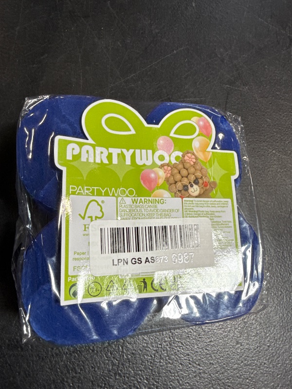 Photo 1 of PartyWoo Navy Crepe Paper Streamers - 4 Rolls, 328 FT Total