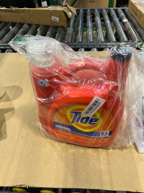 View 2 of Tide Liquid Laundry Detergent, Original Scent, 100 Loads, 125 fl oz, Boosted Clean even in cold water, laundry soap, concentrated liquid detergent