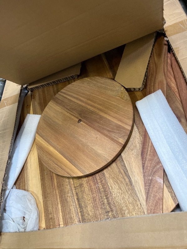 View 2 of Utoplike Acacia Wood Lazy Susan Serving Tray 23.6"
