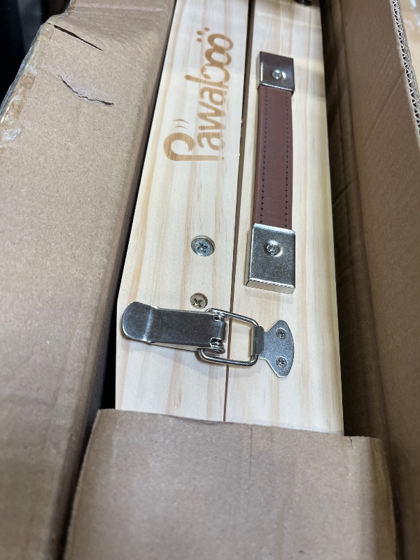 View 2 of Pawaboo Adjustable Wood Dog Ramp for Beds and Couches