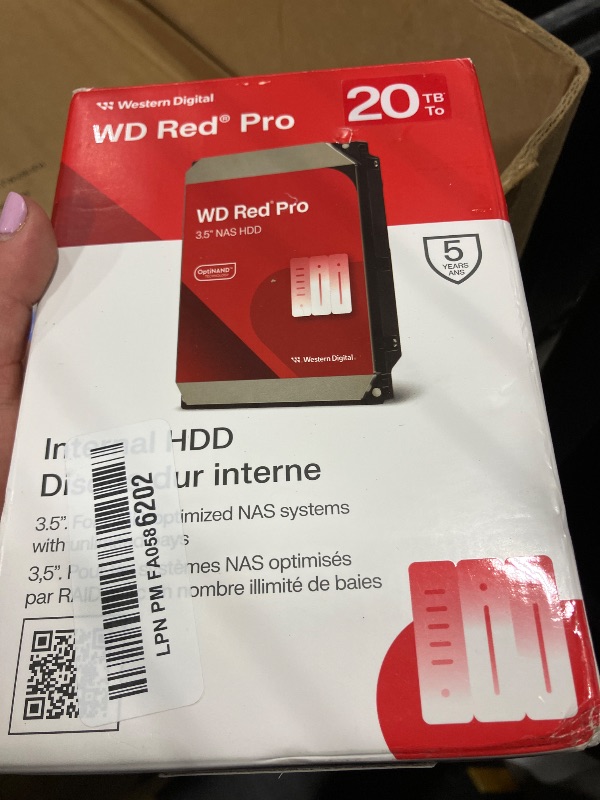 Photo 1 of Western Digital 20TB WD Red Pro NAS Internal Hard Drive