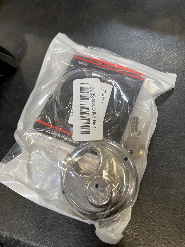 Photo 1 of Helonge Disc Padlock with Key, 70mm Stainless Steel Body