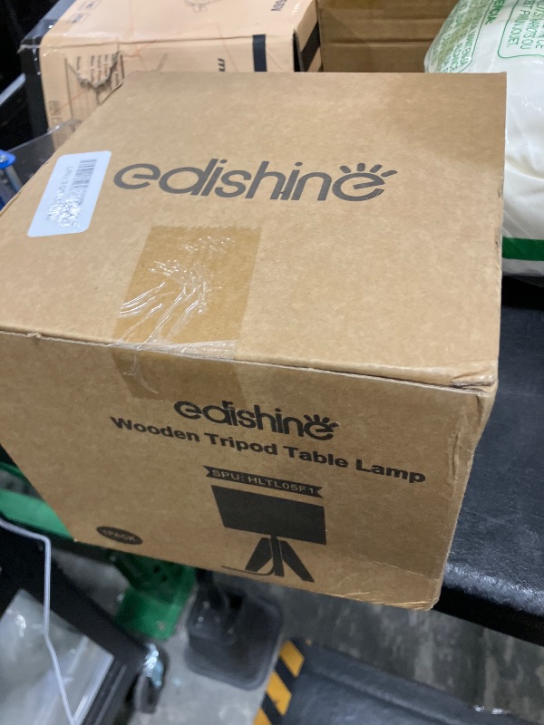 View 2 of EDISHINE Table Lamp, 14.2 Inch, Natural Wood