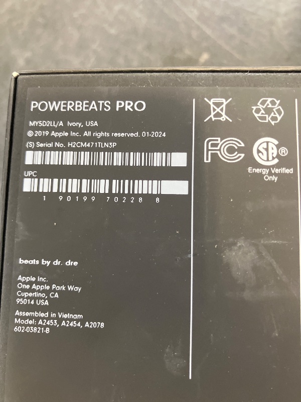 Photo 1 of Beats Powerbeats Pro Wireless Earbuds - Ivory