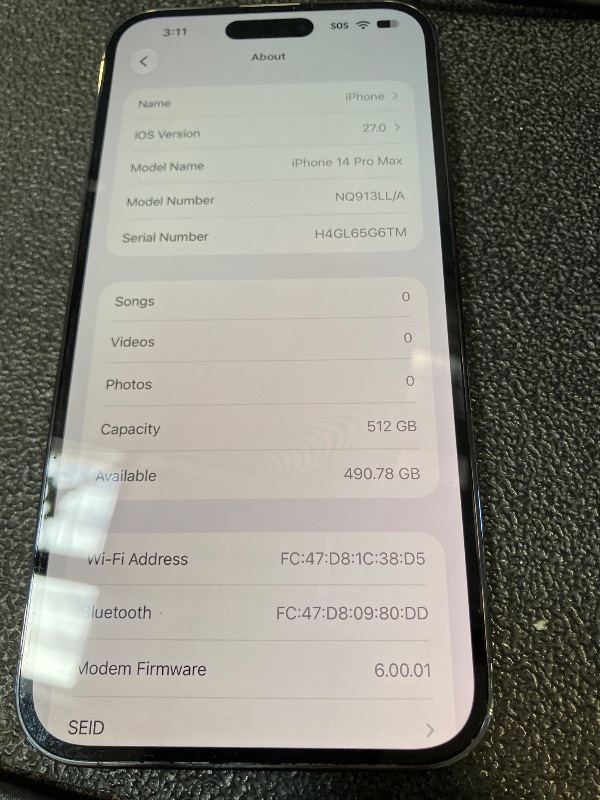View 2 of Apple iPhone 14 Pro Max, 128GB, Deep Purple - Unlocked (Renewed)