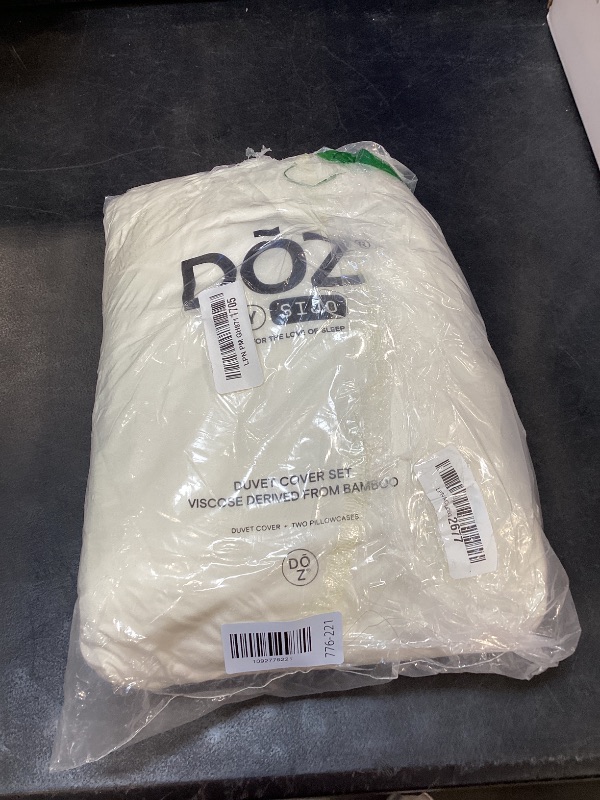 View 2 of DOZ by SIJO Duvet Cover Set, King/Cal King, Ivory Viscose from Bamboo