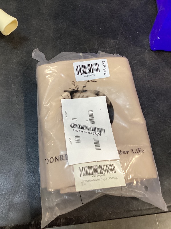 View 2 of DONREN Blackout Tier Curtains - Taupe, 30x36 Inch