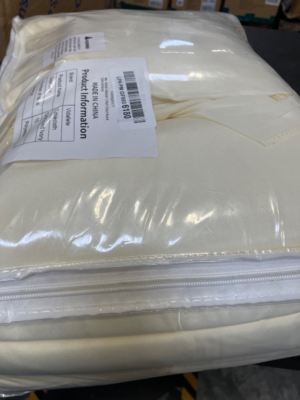 View 2 of VidaFete Classic Series 10 Pack 120inch Round Table Cloth Polyester, Ivory