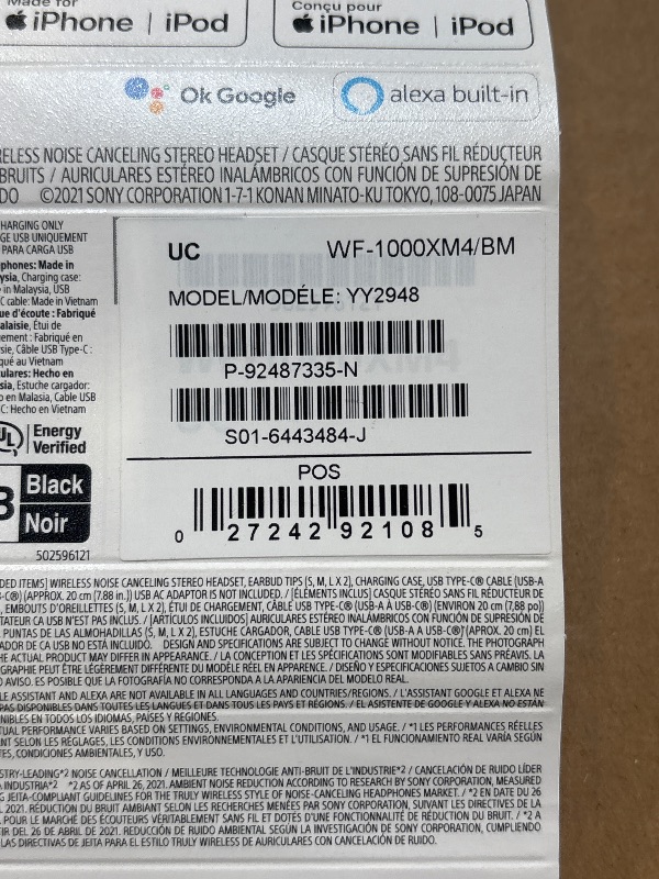 View 3 of Sony WF-1000XM4 Wireless Noise Canceling Earbuds