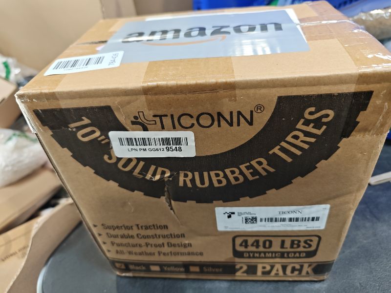 View 2 of TICONN 10" Flat-Free Tire and Wheel Set