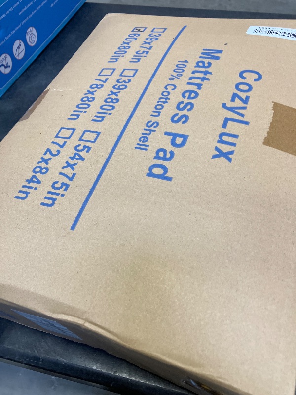 View 2 of CozyLux Queen Mattress Pad, 450 GSM Down Alternative Fill, 100% Cotton Top
