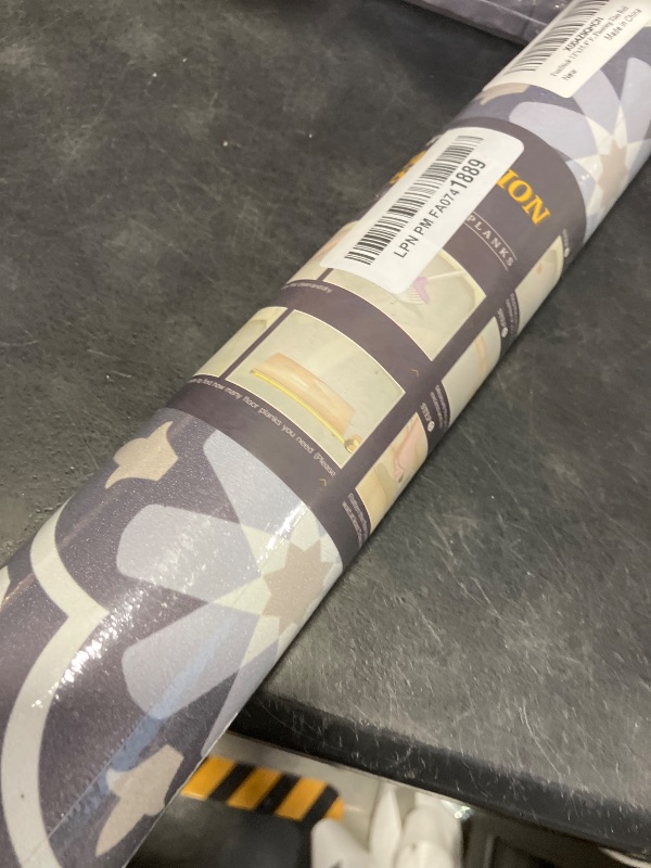 View 2 of FunStick Vinyl Peel and Stick Flooring Roll - Blue & White, 12"x36"