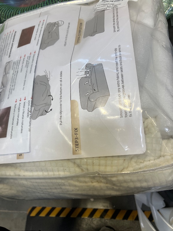 View 2 of LURKA Loveseat Couch Cover, 2 Cushion Slipcover, Ivory