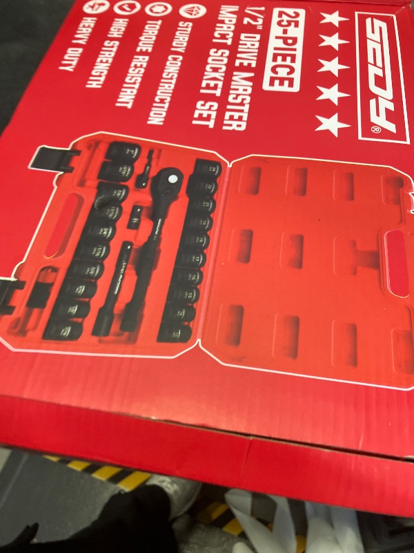 View 2 of SEDY 1/2" Drive Socket Set - 25-Piece SAE/Metric