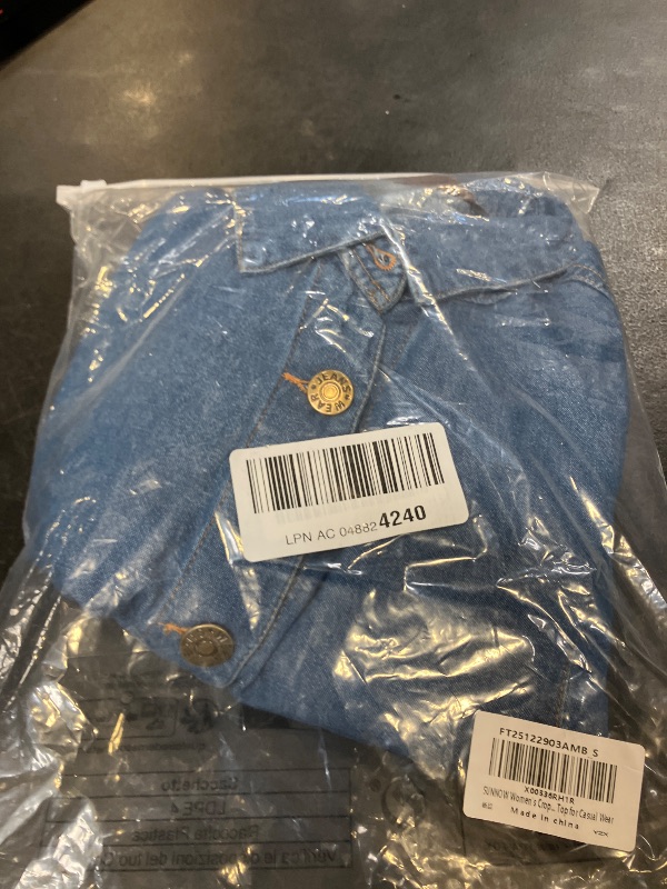 View 2 of SUNNOW Women's Cropped Denim Shirt - S