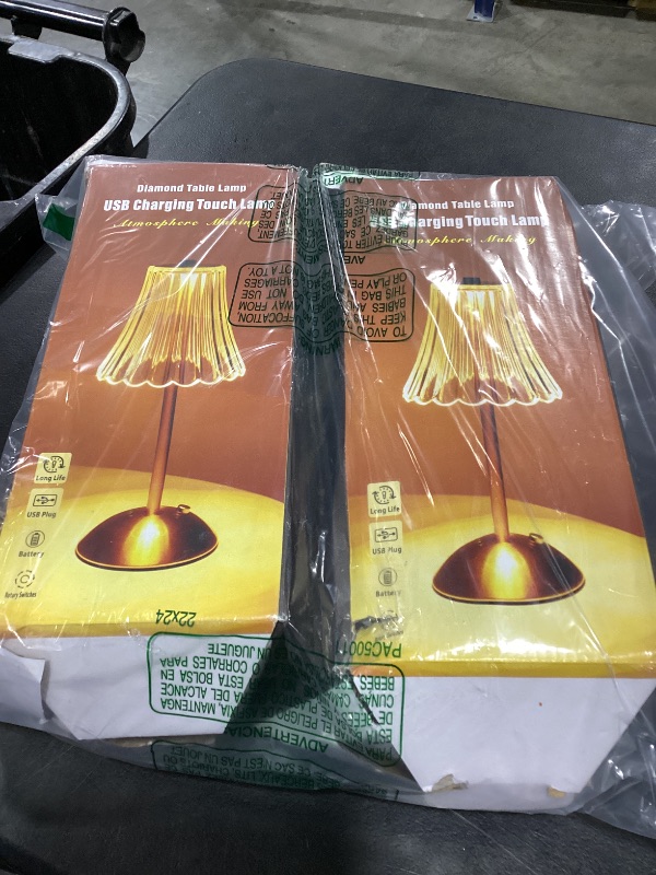 View 2 of Bornerwhite Rechargeable Table Lamp - Gold Flower Design