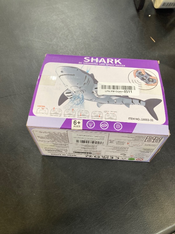 View 2 of NIPLOOOW 2.4GHz Remote Control Shark Toys for Boys,1:18 Scale High Simulation Shark Toys with Light & Spray, RC Sharks for Pools & Lakes, Toy Shark Boat Gift for 6 7 8 9 10 Year Old Kids Boys Girls