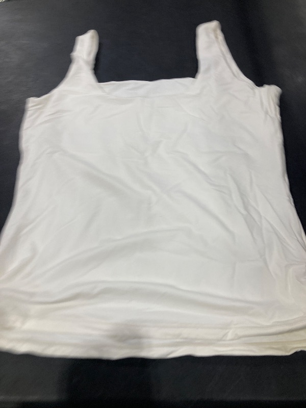 View 2 of Eachyes Womens Square Neck Double Lined Tank Tops Low Back Fitted Shirts- SIZE UNKNOWN