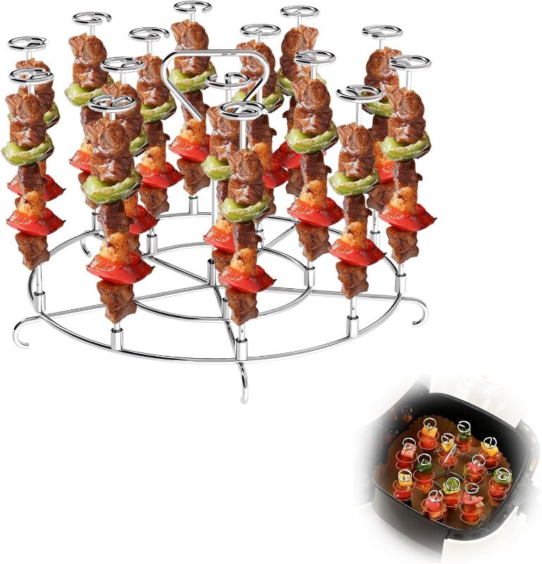Photo 1 of Air Fryer Skewer Rack, Stainless Steel Vertical Skewer with Round Stand