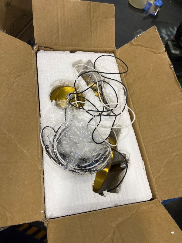 View 2 of Audickic 2-Pack Pendant Lights, Gold with Clear Glass Shade